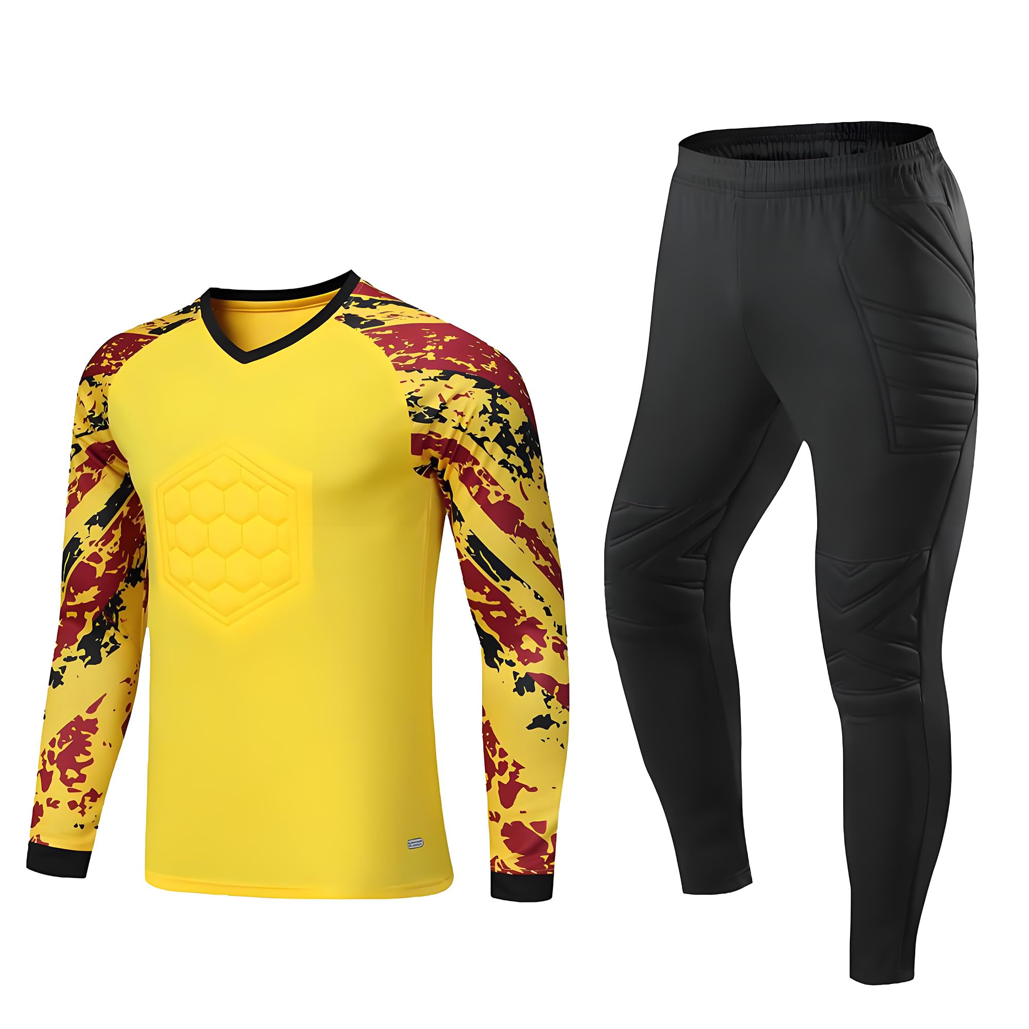 Maillot de portero acolchado para adultos y niños, transpirable, juego de portero de fútbol, pantalones cortos, entrenamiento de competición, balonmano, equipo de portero