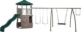 Lifetime 90804 Adventure Tower Playset with Spider Swing, Earthtone