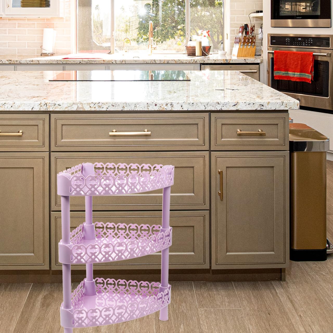 Bathroom Storage Rack 3 Layer Triangle Corner Shelf Organizer for Home Kitchen Bathroom Desktop Stand Plastic Storage