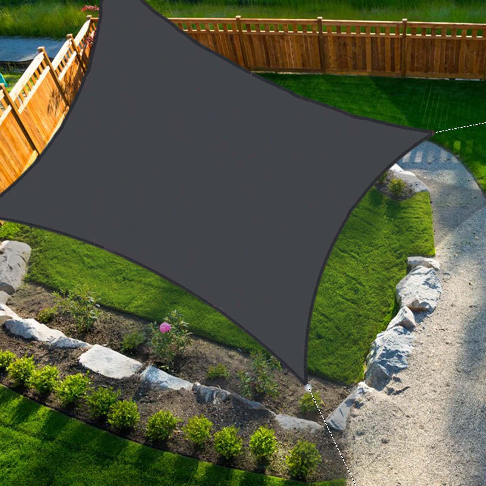 Voile d'ombrage gris foncé anti-UV et imperméable pour se protéger du soleil