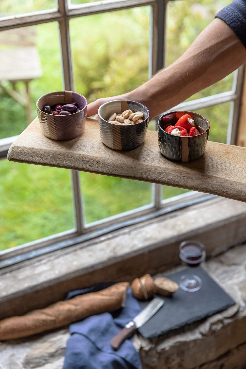 Tranquillo Ceramic Bowl Tapas Bowl, Dip Bowl, Snack Bowl, Industrial Snack Bowl, Purple/Sand, 9 x 9 x 5.5 cm - Image 4