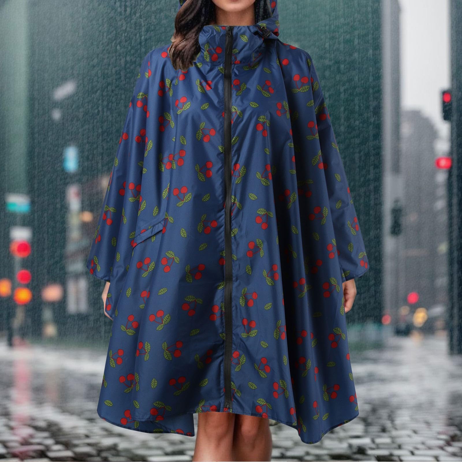 Générique Poncho Pluie Femme 2026 Manteau De Pluie Poncho À Capuche Pour Adultes Avec Poches Bouton Pression Ample Moto Cape De Protection