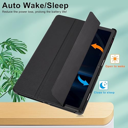 Miniatura 3 de Caweet Funda para tablet T-Mobile Revvl Tab 5G de 10.36 pulgadas, ultra delgada, ligera, rígida, con soporte de tres pliegues, con Atuo SleepWake,