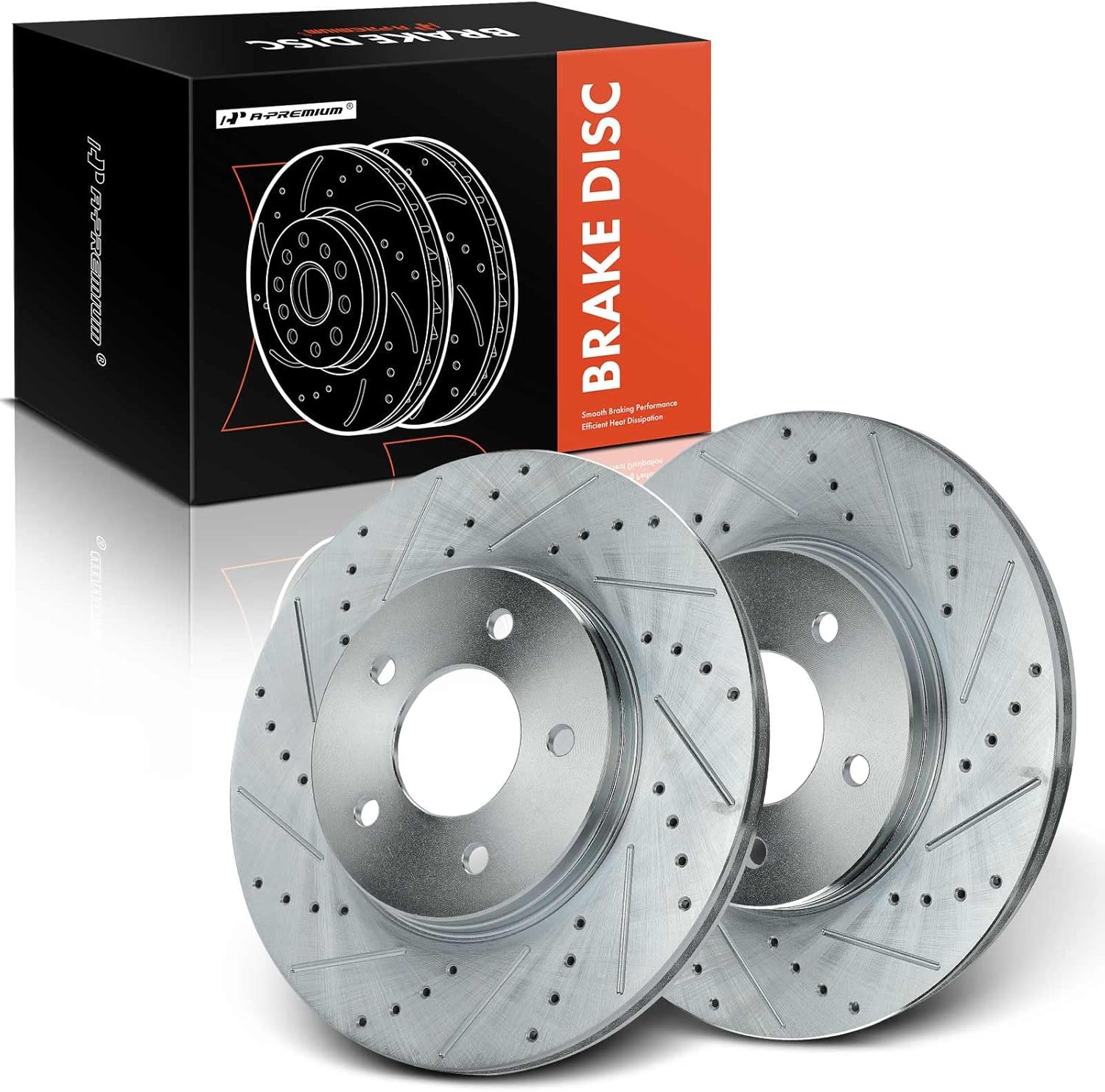 A-Premium 11.65 inch (296mm) Front Drilled and Slotted Disc Brake Rotors Set Compatible with Select Chevrolet, Pontiac and Saturn Models - Equinox 2005-2006, Torrent 2006, Vue 2002-2007 2-PC Set