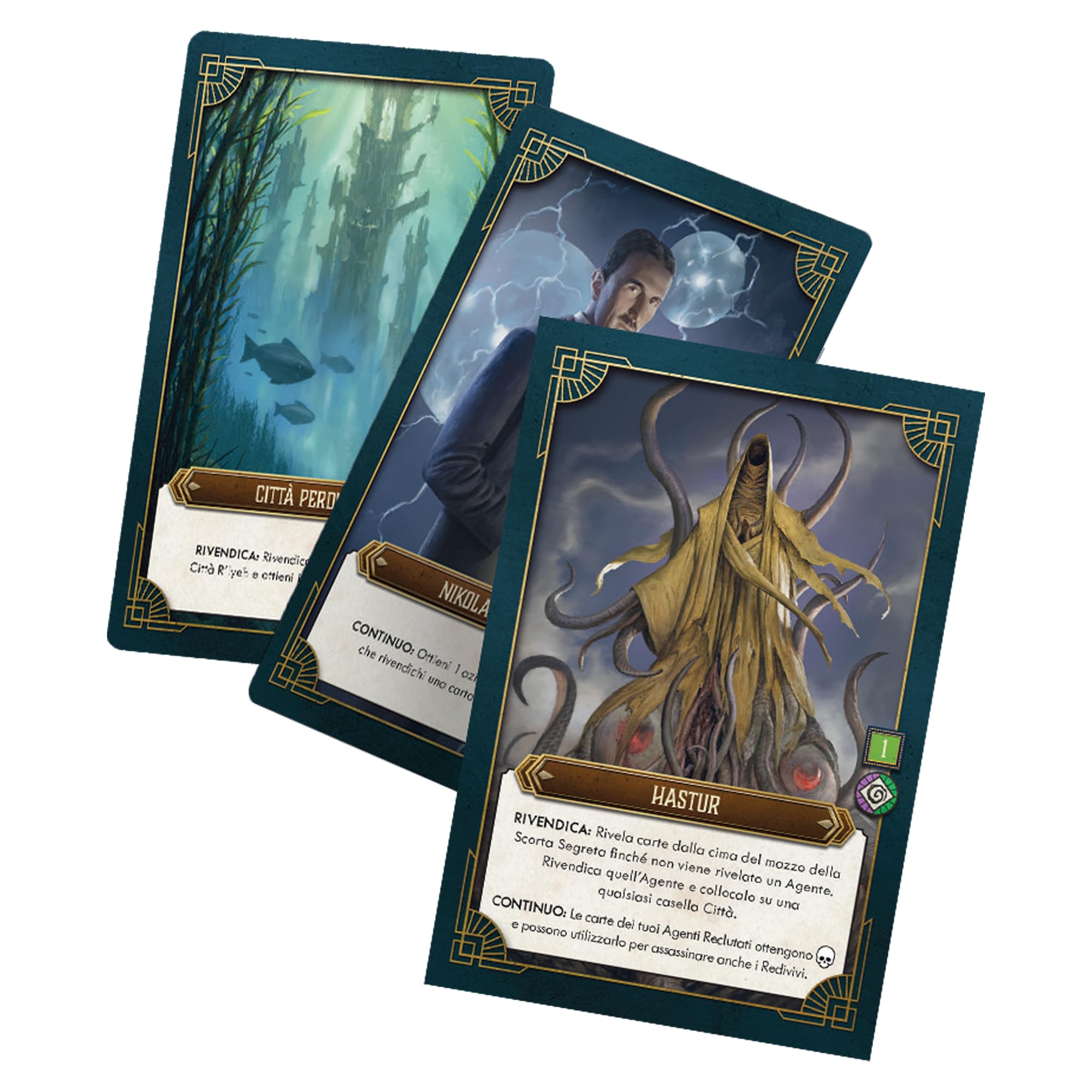 Asmodee – Cthulhu: Dark Providence – Revela la Oscura conspiración Entre Estrategia y Misterio – Juego de Mesa competitivo de Cartas y Control – 1-4 Jugadores – 14+ años – Edición en Italiano