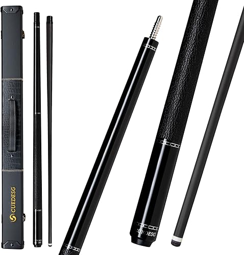 Miniatura 21 de Palo de Billar de Fibra de Carbono 10.5mm/11.8mm/12.5mm, Palo de Piscina de Baja Deflexión con Empuñadura de Madera Rara, Palo de Billar Profesional