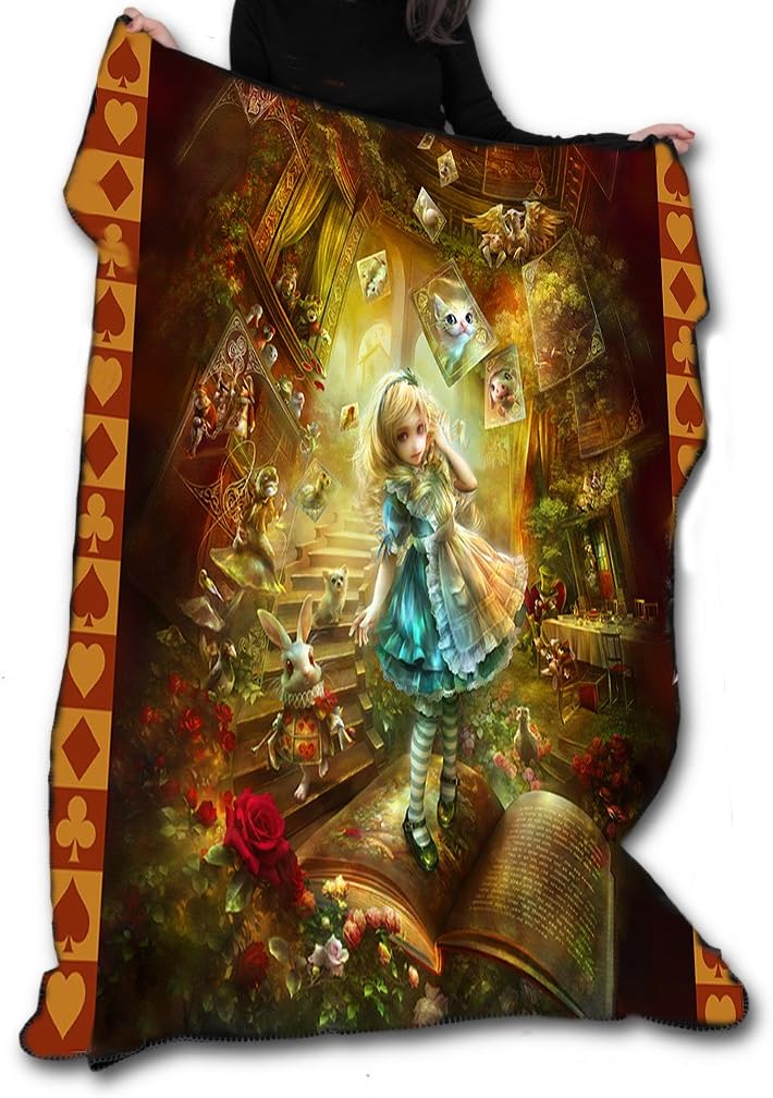 Wild Star Home Alice in Wonderland Throw Gothic Fantasy Furniture Decoration Soft Warm Fleece Blanket