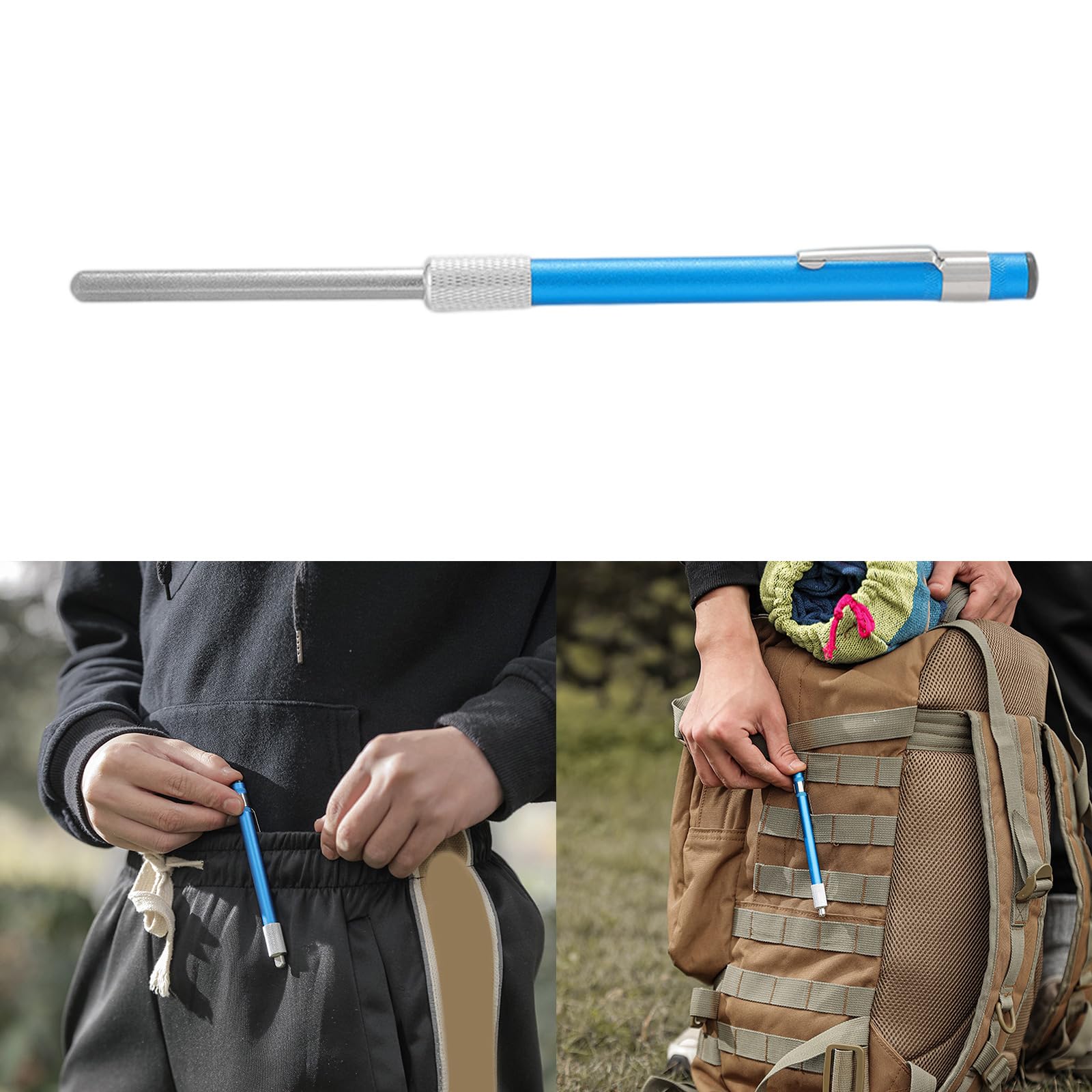 Afilador portátil retráctil, varilla de afilar de doble cabeza, herramienta de afilado de cocina, fácil de usar, bolígrafo de lima de doble cabeza