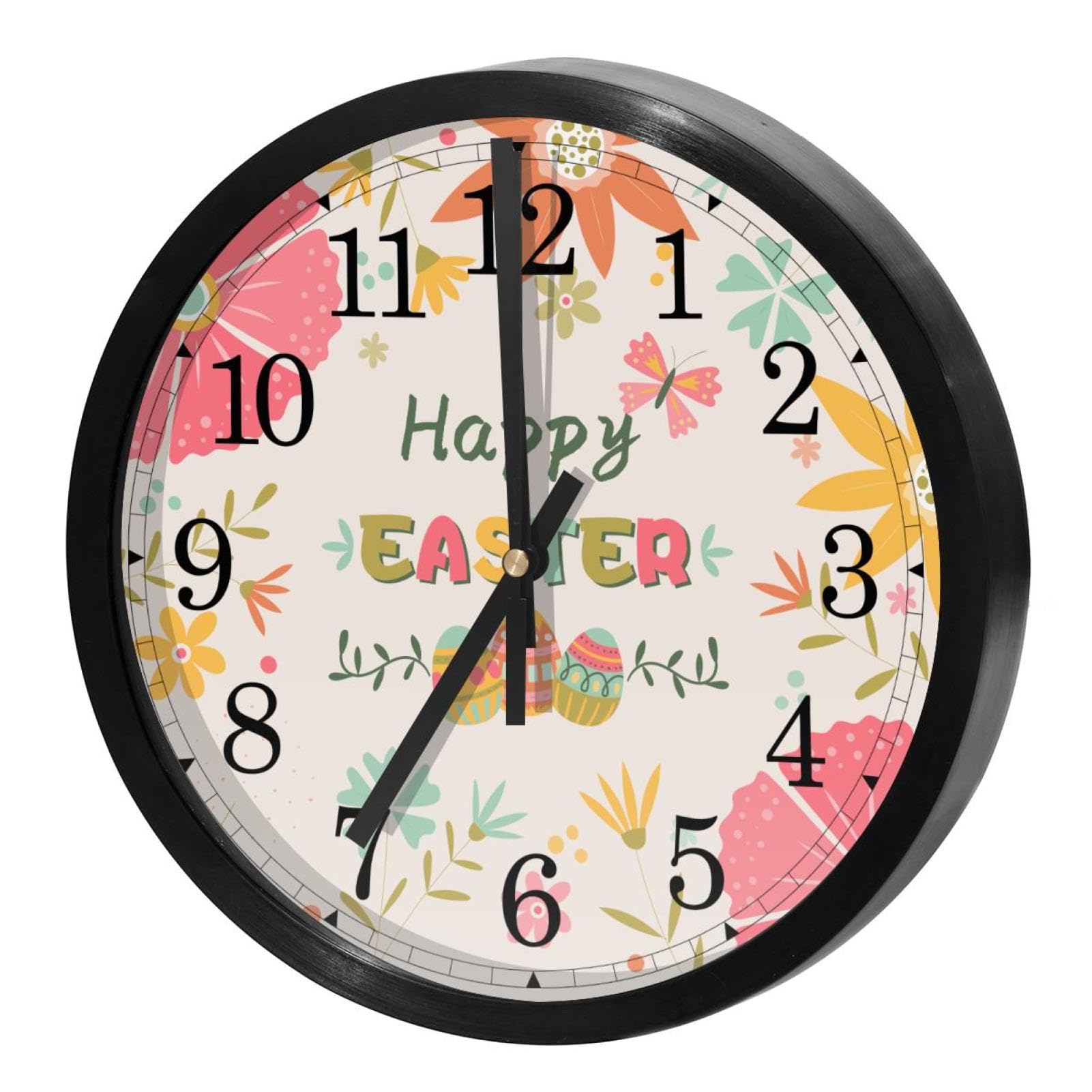 Horloge murale silencieuse au mécanisme quartz avec son joli motif floral