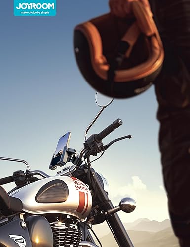 Miniatura 7 de JOYROOM Soporte para teléfono de bicicleta - Amortiguador de vibración dual No bloquea la cámara Manillar de montaje de teléfono de bicicleta,