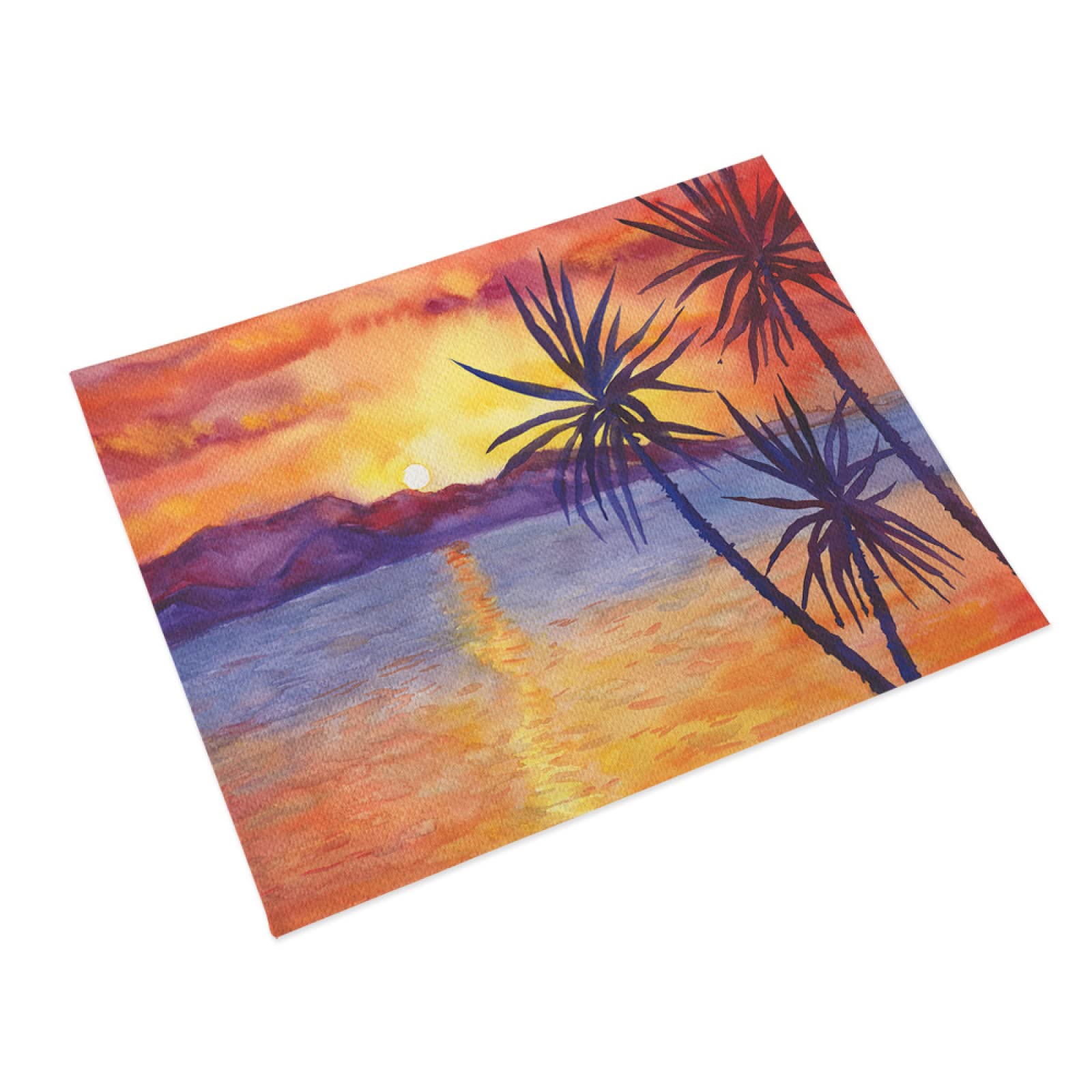 Manteles Individuales Árbol De Coco Naranja Mantel Individual Algodón y Lino Lavable Salvamanteles Individuales Resistente al Calor Bajoplatos Individuales Mesa Tapetes para Mesa 30x45cm 8 Pcs