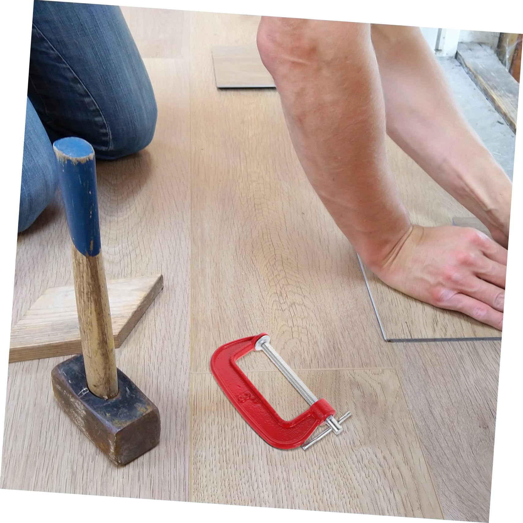 jojofuny 6pièces Jeu de Serre-joints C Ouverture de Mâchoire de Serre-joints Robustes Métal Rouge pour Travaux de Menuiserie Soudure et Fixation
