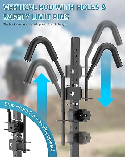 Miniatura 4 de PAULINN Ebike Rack para enganche de remolque, resistente 2 bicicletas, plegable, para automóvil, SUV, para bicicleta eléctrica, neumático grueso y