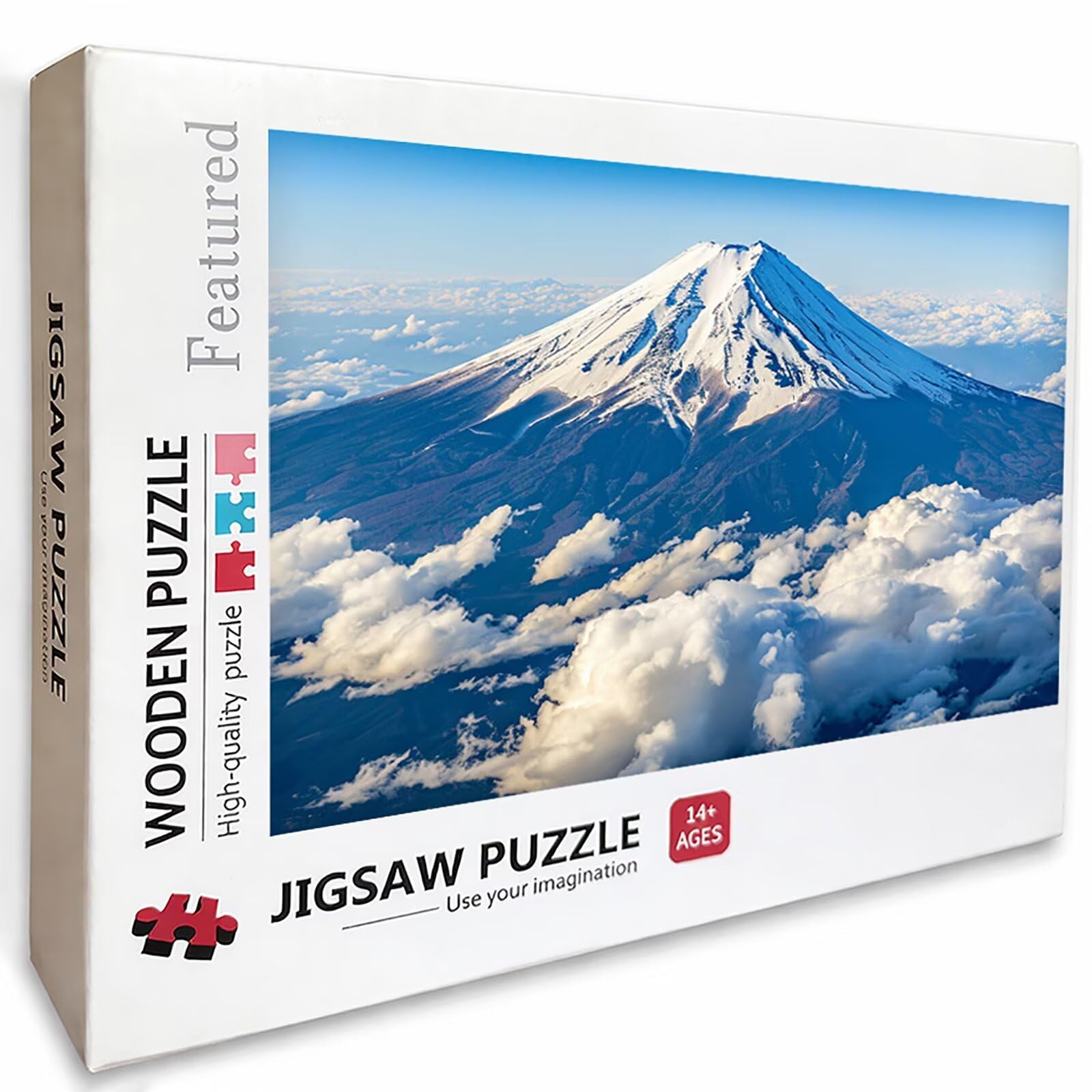 Drewniane puzzle Cloud 141 x 87 cm, Berg Fuji Jigsaw, 4000 elementów dla dorosłych, z pudełkiem, wymagająca gra logiczna, kolorowa gra w układanie, prezent dla nastolatków, dla wszystkich grup