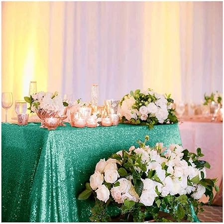 60x102-Inch Rectangular Sequin Tablecloth,Sparkly Green Sequin Tablecloth (60 x 102-Inch, Green)