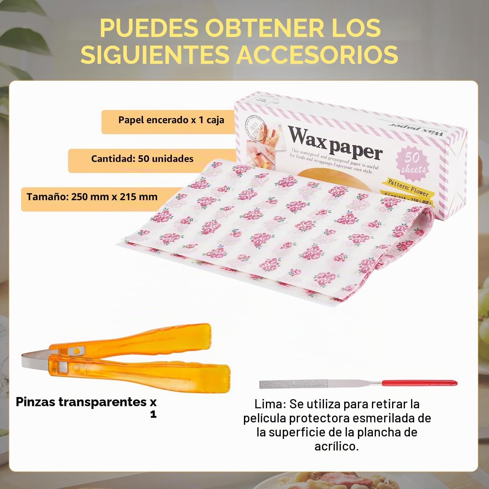 BAOSHISHAN Vitrina Acrílica para Pastelería Vitrina de 2 pisos con pinza para servir pasteles 50cm x 24cm x 26cm