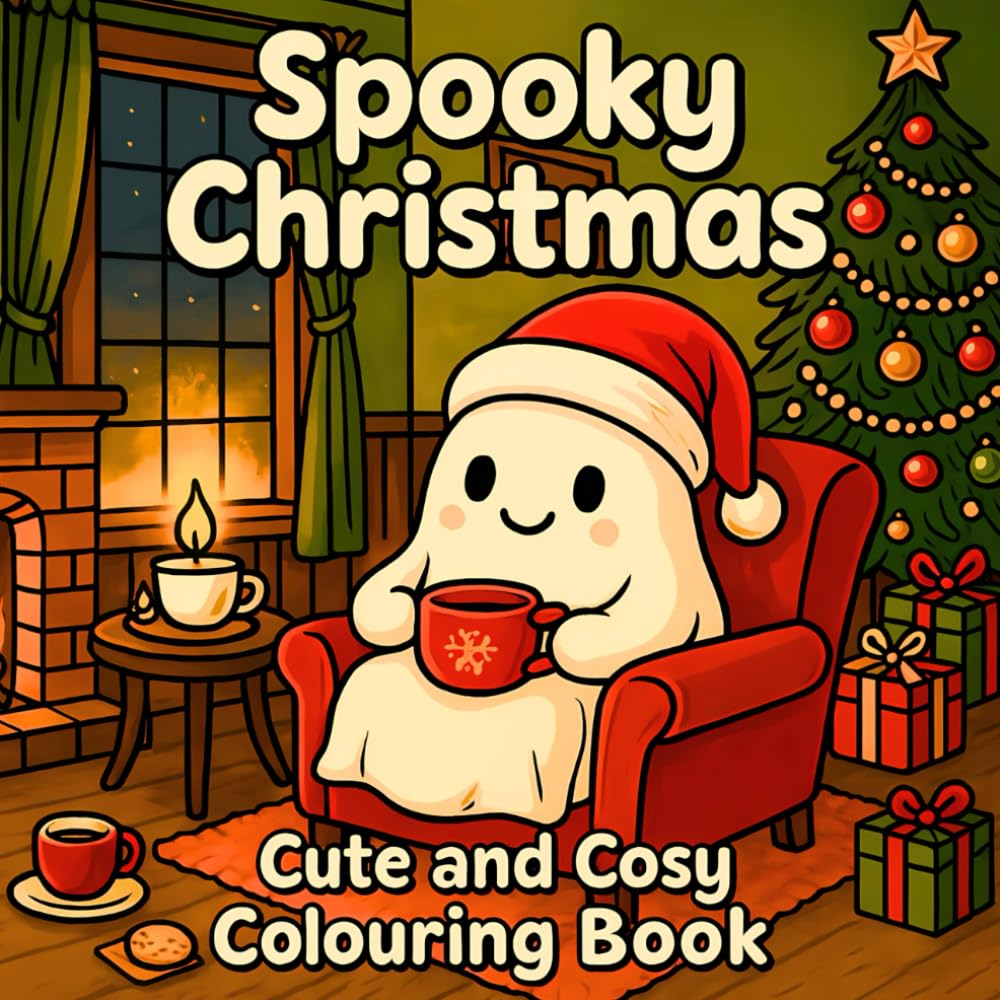 Spooky Christmas: Cute and Cosy Colouring Book for Teens and Adults with Winter Holiday Scenes, Ghosts, Festive Decorations, Creepy Characters and Spooky Christmas Vibes
