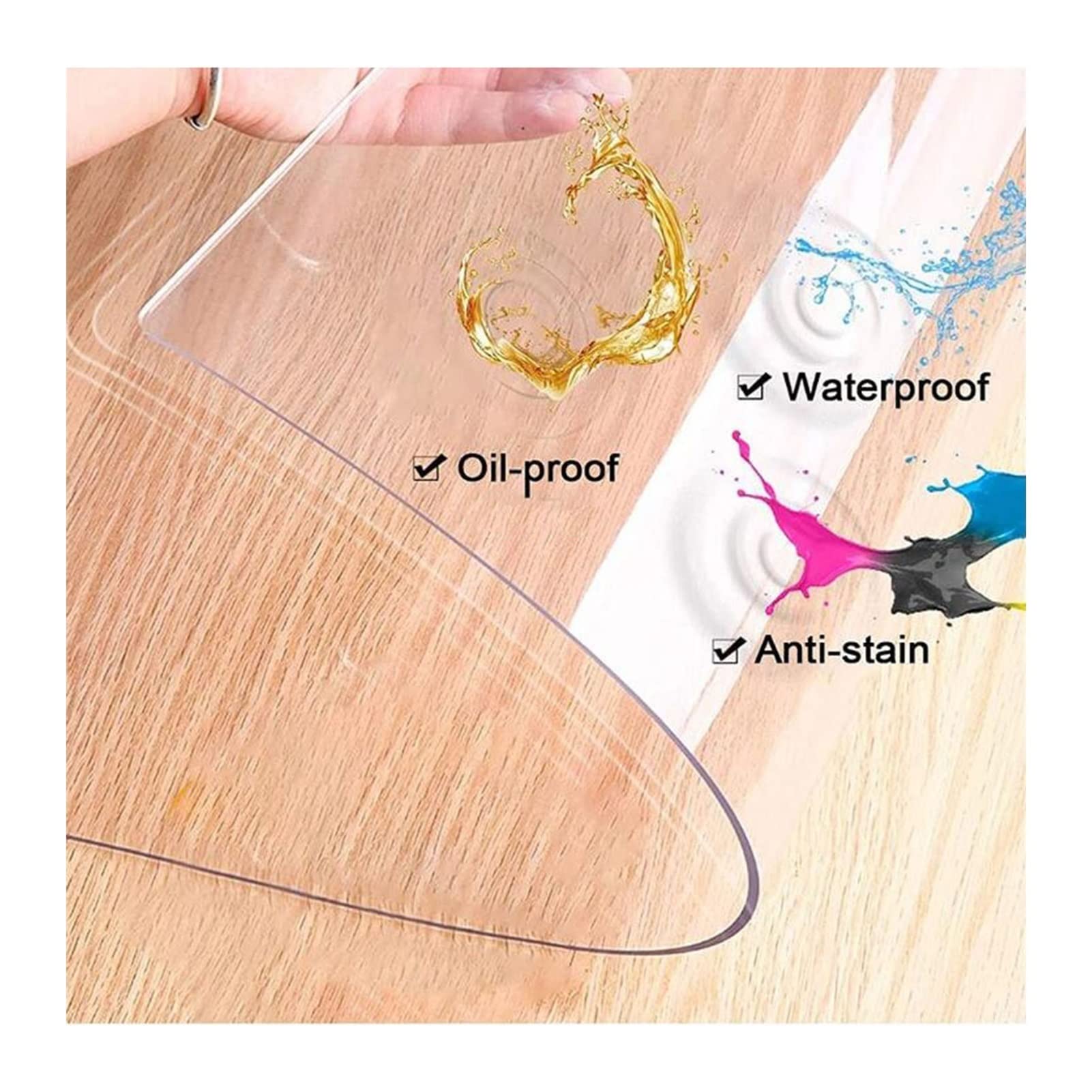 UNIONSKY 2mm PVC Esterilla para Muebles para Silla Suelos Duros Oficina,Tapete Transparente,Protector De Suelo Duro, Parquet Alfombra Protectora,Resistente A Los ArañAzos(105x320cm)