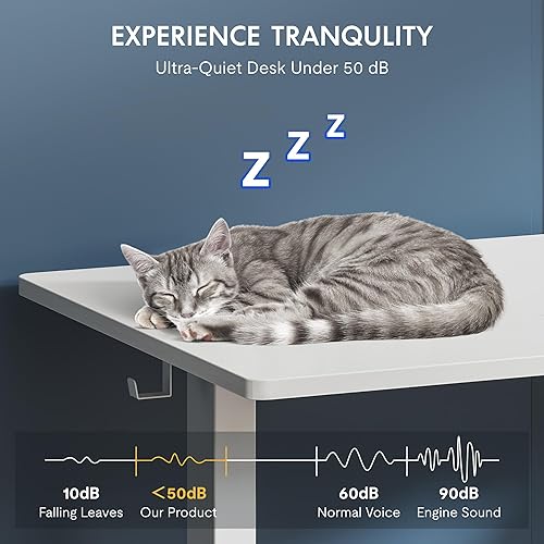 Miniatura 8 de FLEXISPOT Escritorio Eléctrico de Pie de Una Pieza, 60 x 24 Pulgadas Escritorio Ajustable con Superficie Sin Costuras, Ajuste de Altura con