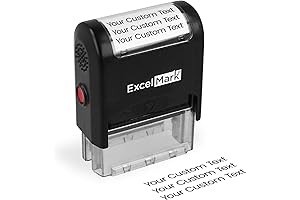 ExcelMark Custom Self-Inking Stamp - Double-Sided Ink Pad: Make Your Mark with Precision and Style