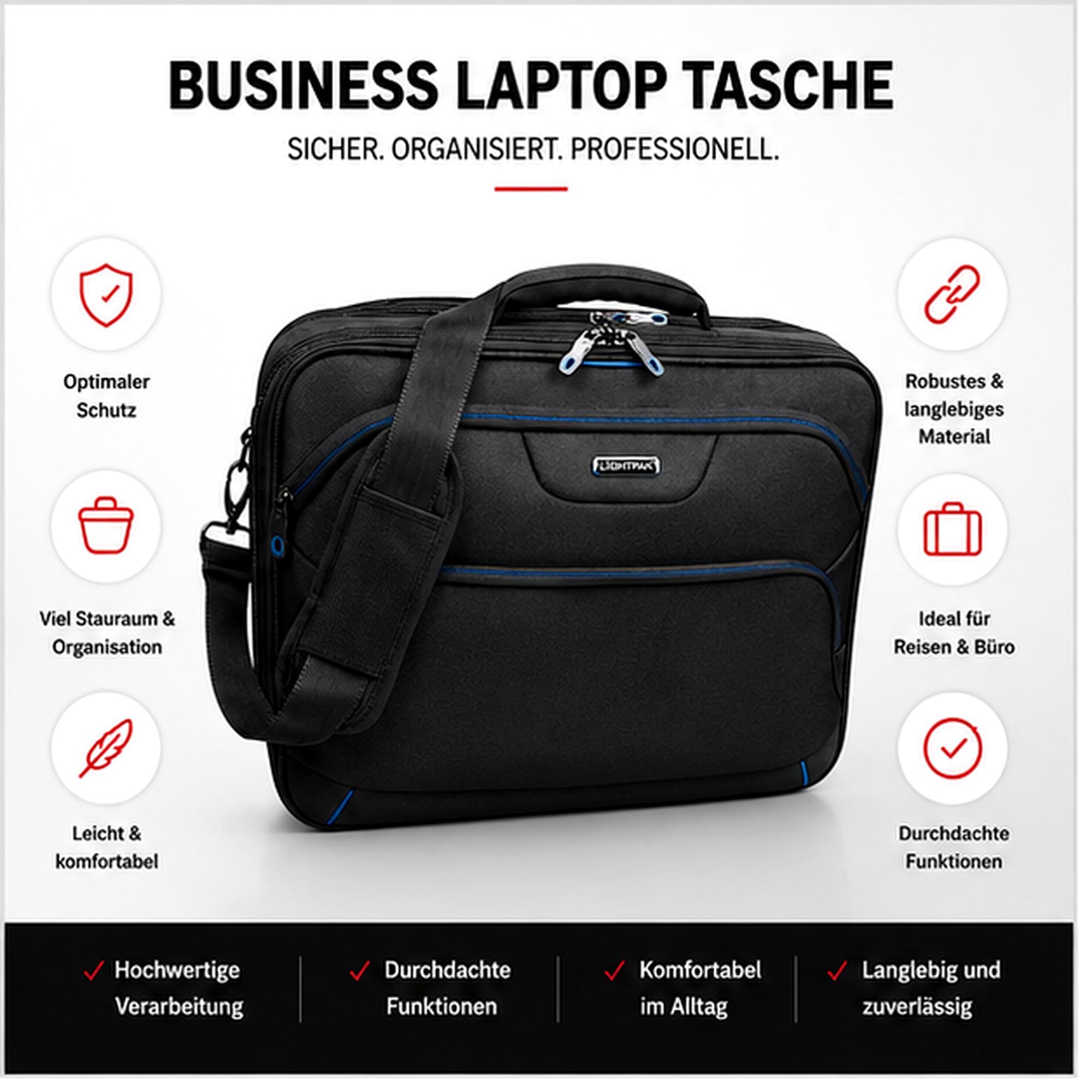 Sacoche rembourrée en Nylon pour Ordinateur Portable 17" Noir