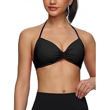 Halter Sports Bras for Women Padded Strappy Yoga Bra Adjustable Open Back Workout Gym Bras Casual Crop Top