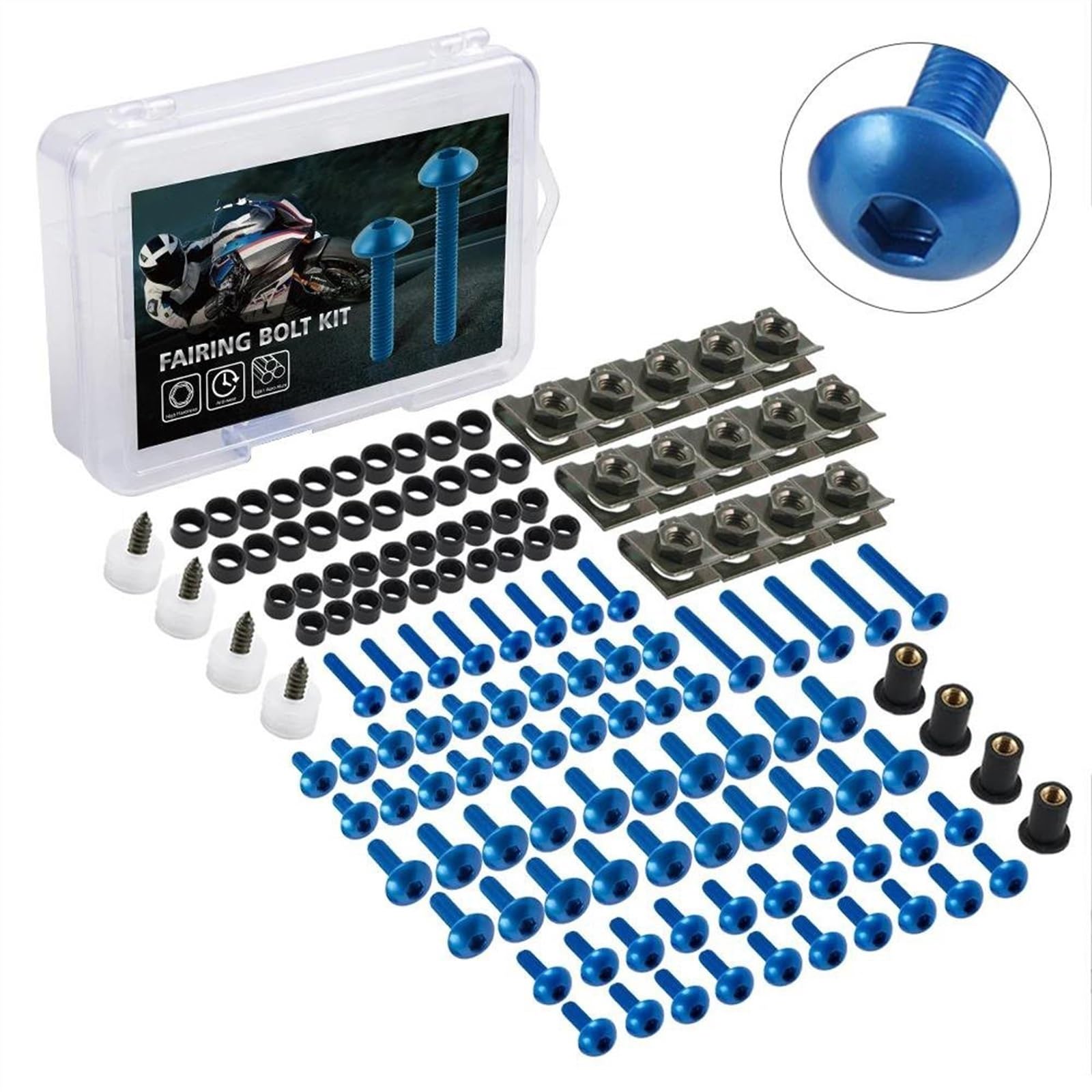 Motorrad Verkleidung Schrauben Muttern Kit Körper Befestigungs Clips Schraube Für TMAX MT07 MT09 MT-09 SP MT125 MT25 YZF R1 R15 R25 R3 R6 R125(Gold)
