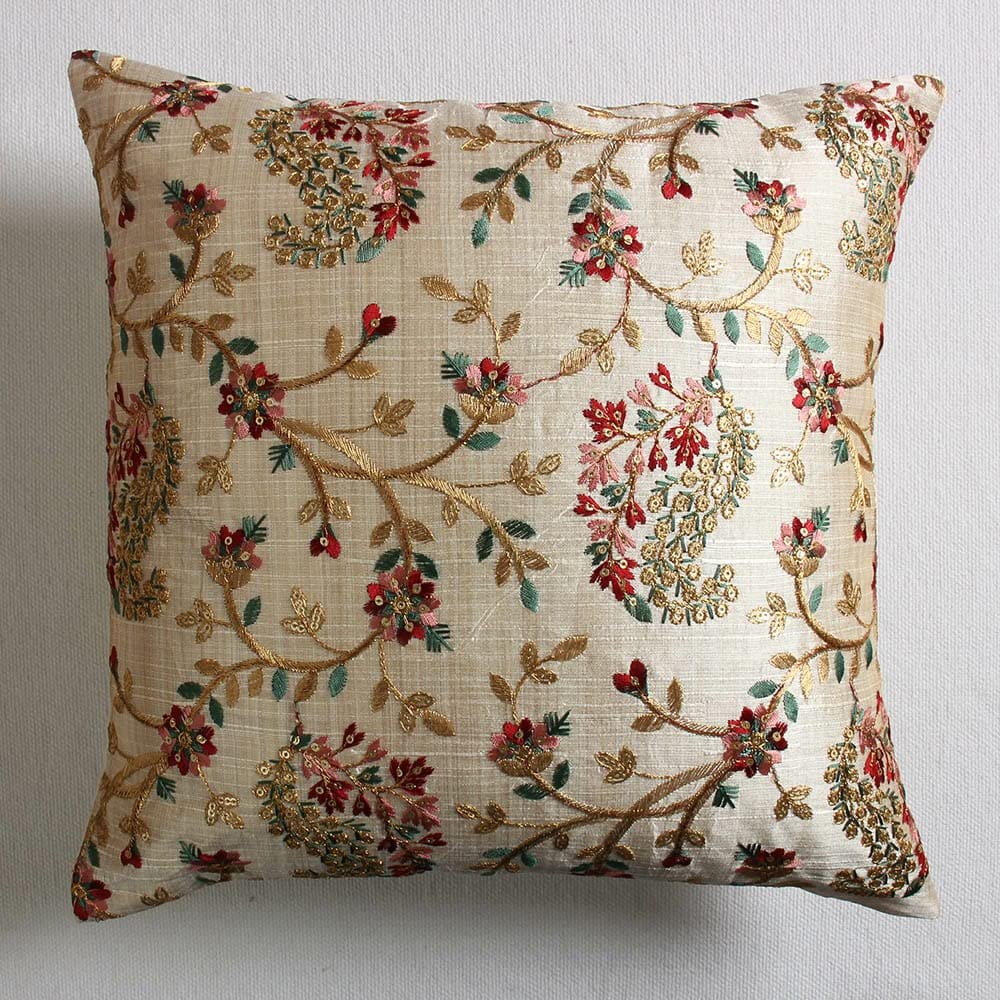 Dristant Designs Paisely Embroidery Silky Base Beige Colour Cushion Covers Size 40X40 Cms (16 X16 Inch) Set Of 2, 144 TC (B09KMCFW75) Amazon Price History, Amazon Price Tracker