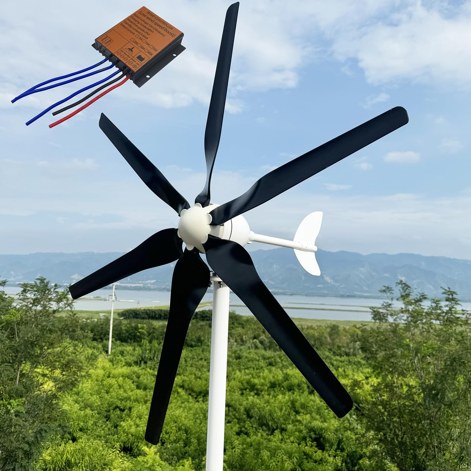 500W Windkraft Generator - 12V/24V/48V Windrad Mit 6 Flügeln Für Haus, Camping & Boot