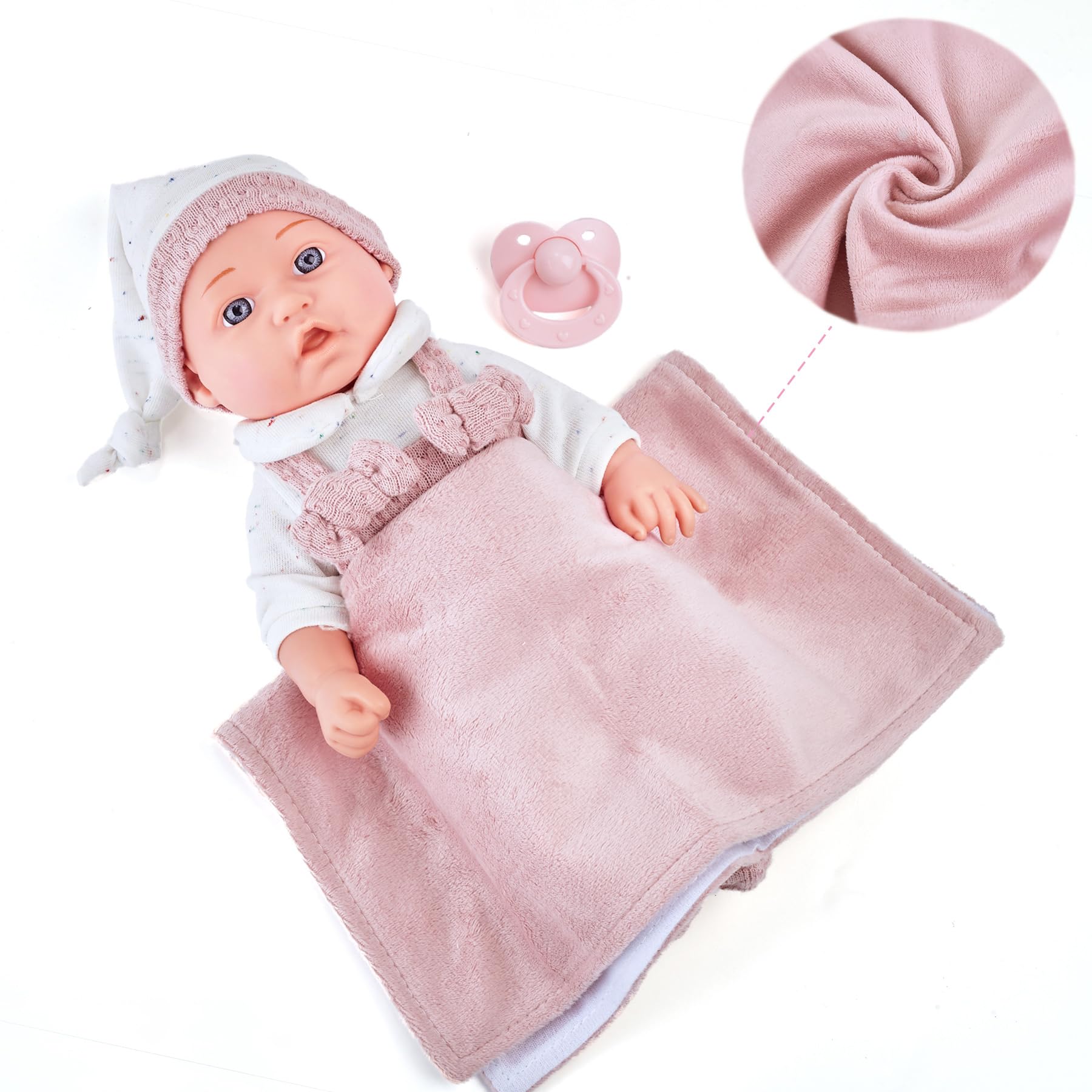 Set di Bambole per Ragazze da 30cm: Include Biberon, Ciuccio, Abiti, Coperta Morbida e Accessori Completi per il Gioco di Finzione, Ideale per Bambini dai 3 Anni In Su.
