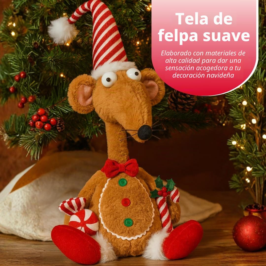 Marco Paul Jengibre Rate, 67 cm, felpa, decoración de Navidad, decoración del hogar, figura de animal independiente, estatua de tela esponjosa, decoración navideña para el hogar