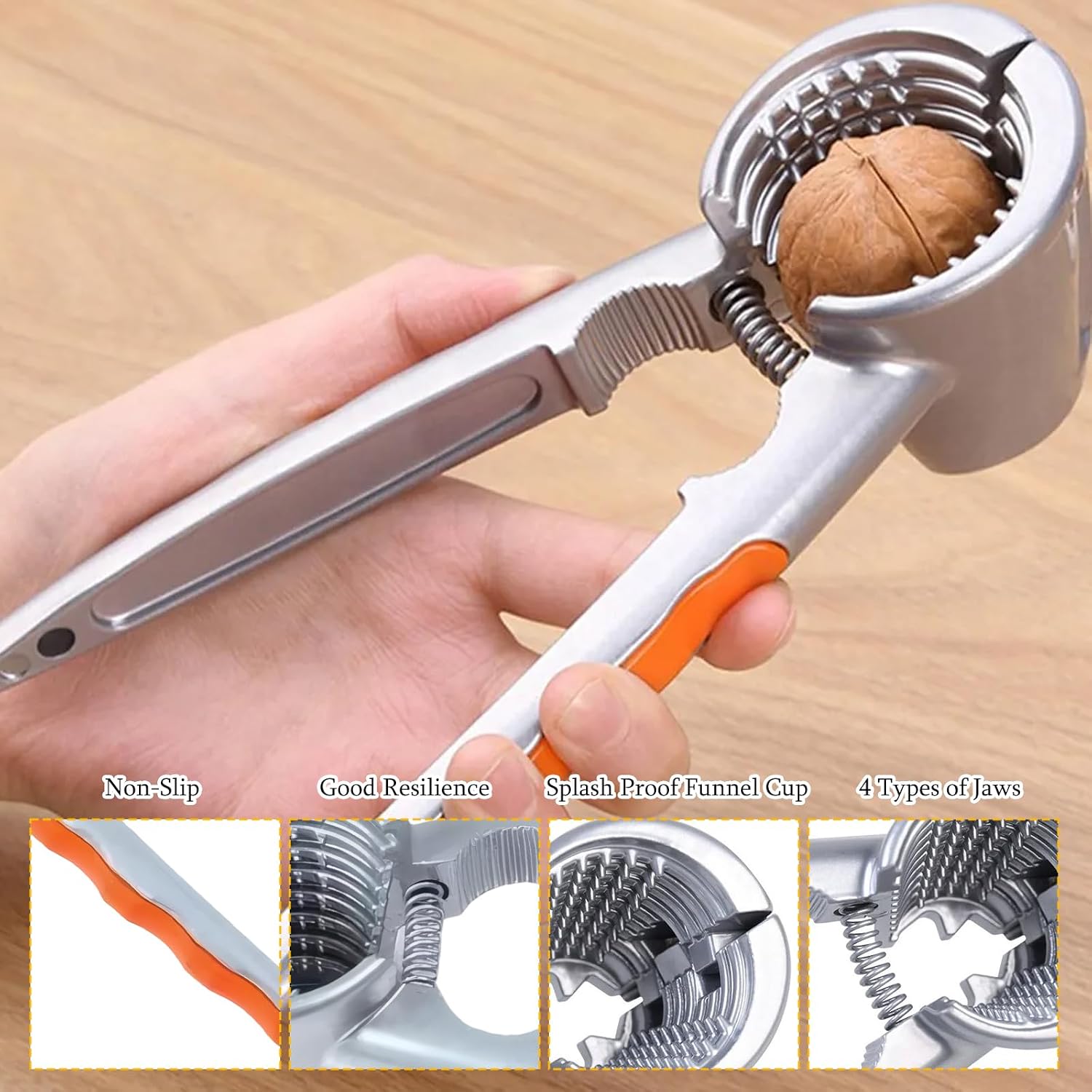 3PCS Nut Crackers for All Nuts Set,1 Nutcracker with 2 Nut Picks, Durable and Easy to Use for Walnuts, Pecans, Hazelnuts, Stainless Steel Construction