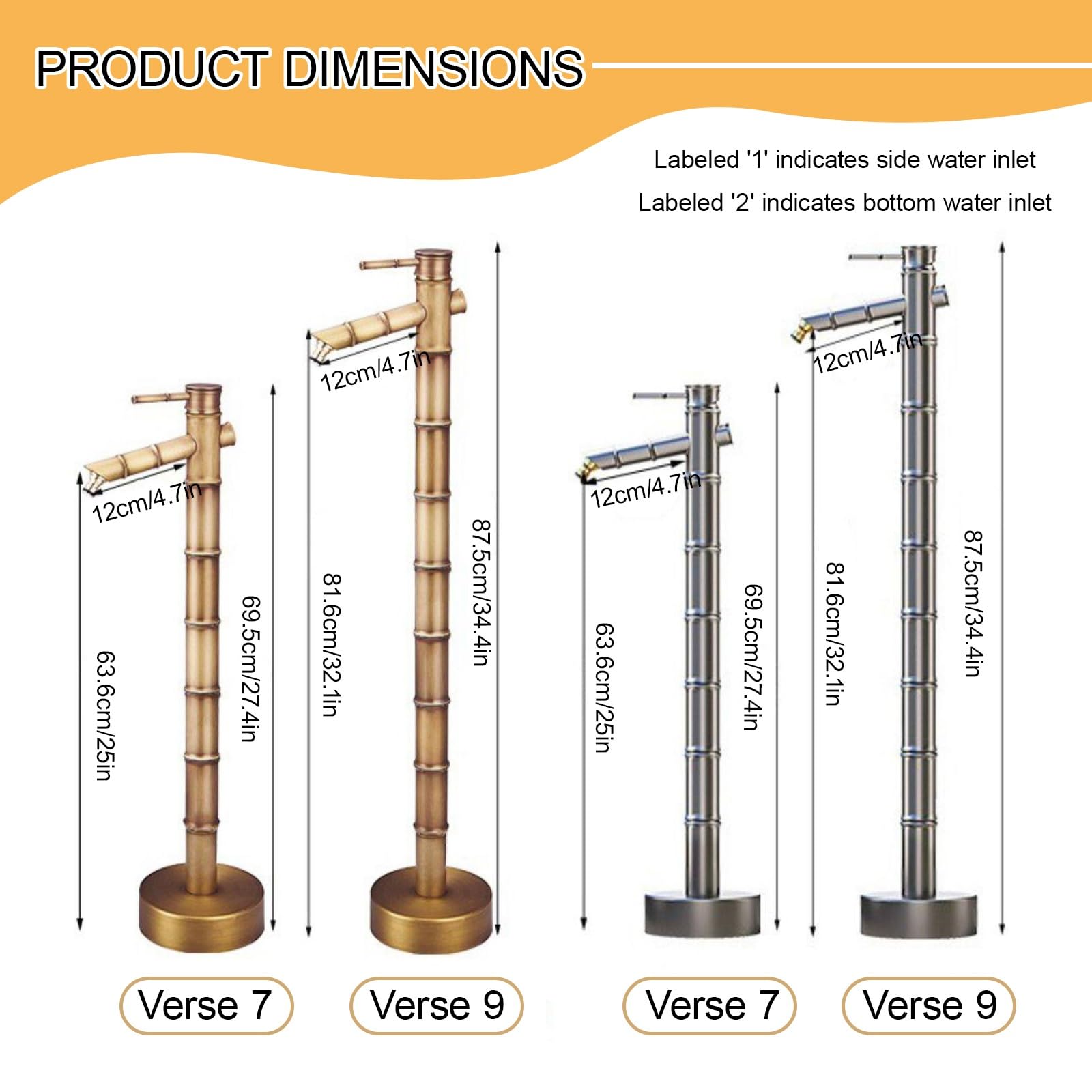 Columna de agua de jardín de cobre, fuente de hidrante decorativa para patio y limpieza de césped, grifo de jardín duradero y elegante