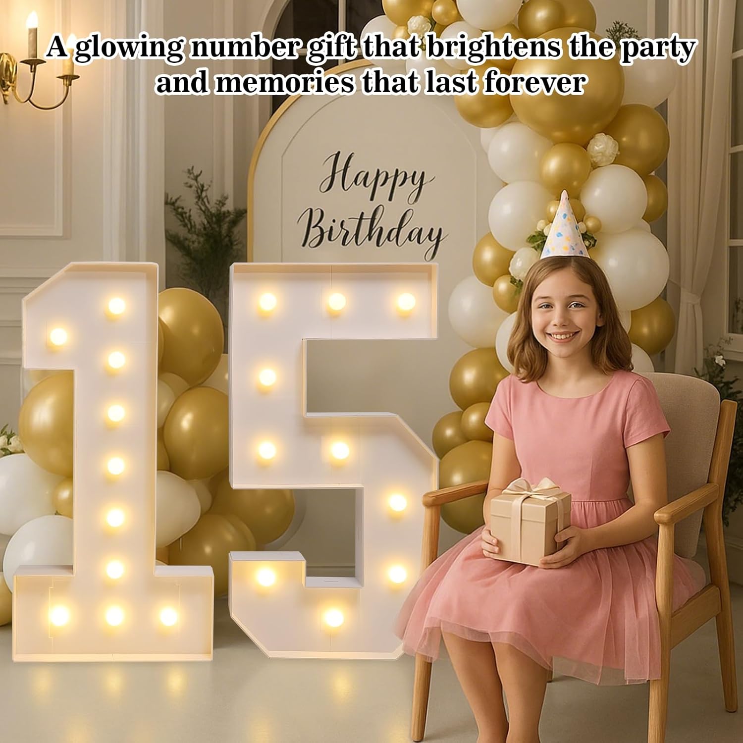 Marquee Numbers Large 15th Birthday Decorations For Girls and Boys,15 Light Up Numbers Quinceanera Party Decorations,Numero 15 Decoracion Para Quinceañera,Centros De Mesa De 15 Años