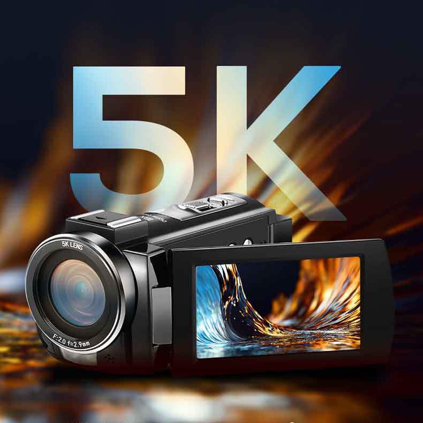 Videocámara Digital 5K 56MP Antivibración Zoom 18X Visión Nocturna por Infrarrojos con Pantalla Táctil IPS de 3 Pulgadas Campana de Luz de Relleno Grabadora de Cámara Digital