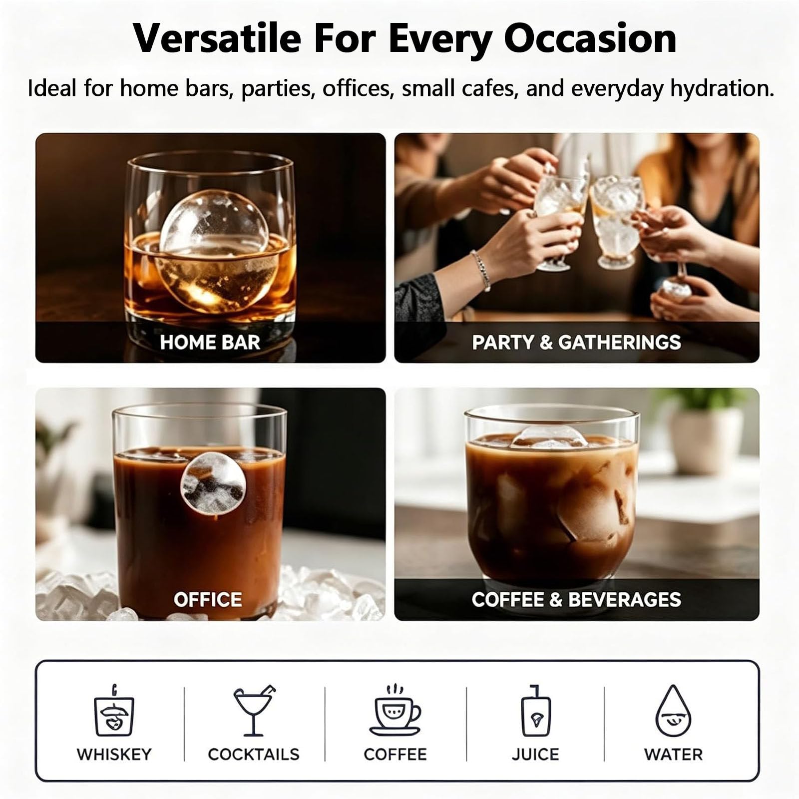 Produttore Portatile di Sfere di Ghiaccio, Macchina da banco per Palline 50 mm, Dispositivo Automatico per Bar casa Cocktail e Whisky