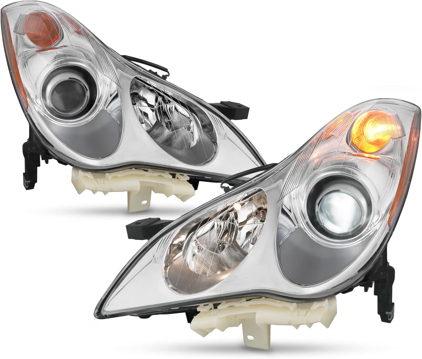 AKKON - Fits 2008-2012 Infiniti EX35 2014-2017 QX50 [HID/Xenon Type] Projector Chrome Headlights Pair Left+Right w/AFS