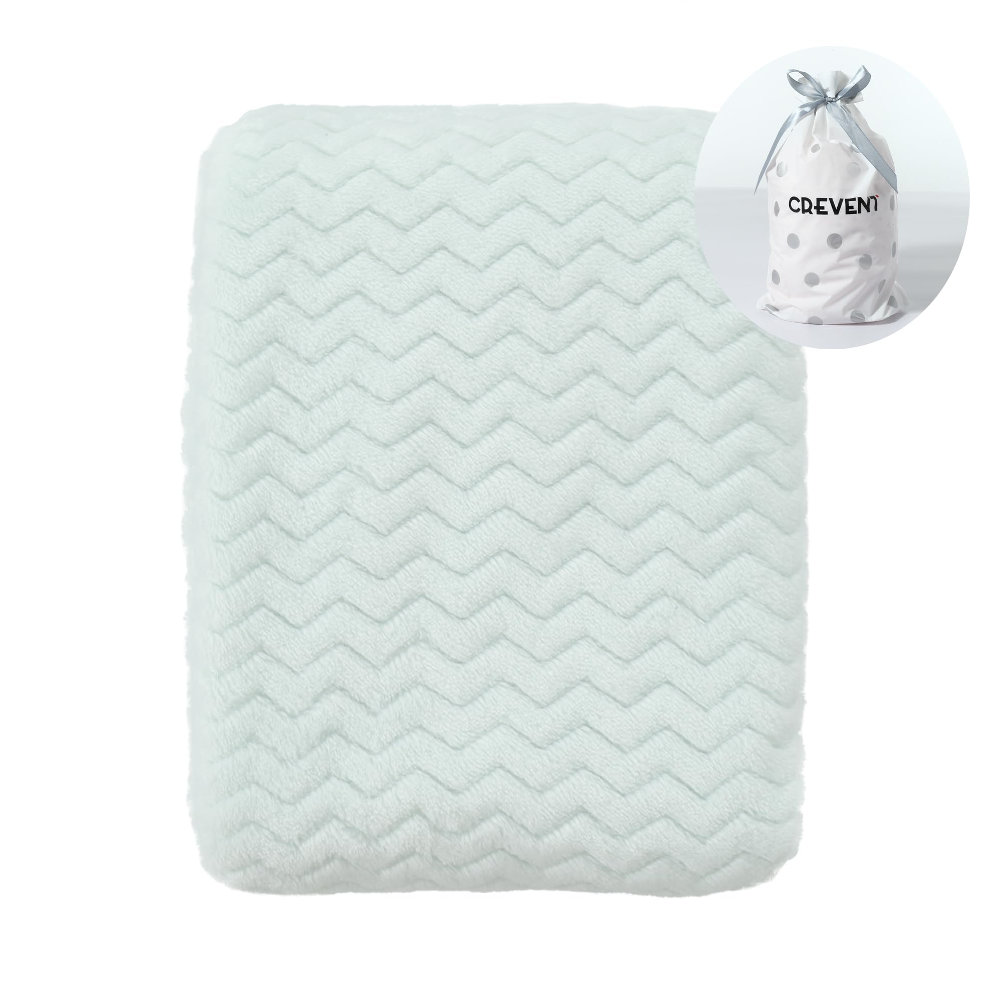 Crevent Women's Wave Avocado Green Cozy Fluffy Warm Fleece Infant Blanket For Girls & Boys Toddler Crib Cot Stroller (75Cmx100cm )