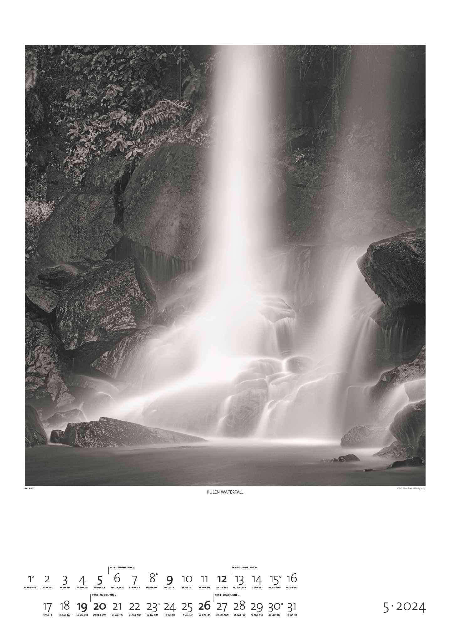 Black & White 2024 - Bildkalender 50x70 cm - Wandkalender XL - schwarz-weiß - Kunst - Hochformat - Palazzi: Fine Art Photography