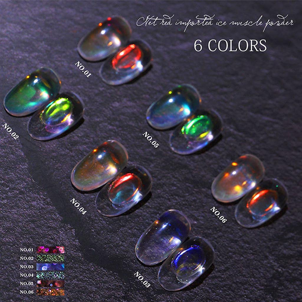 Powder Rainbow Dewdrop Effect Pigment Jar For Art Colorful Fairy Dipping Powder