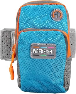 Shallow Double Zipped Pocket Sport Gym Running Arm Band Bag, Blue - BD-TRVL-ARM