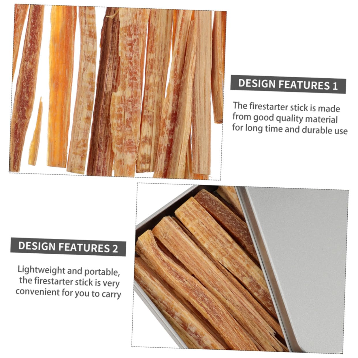 Toddmomy Kit Allume-feu Naturel pour Camping et Barbecue Sticks Secs pour Feu Instantané Allumage Polyvalent pour Plein Air Randonnée et Grillades