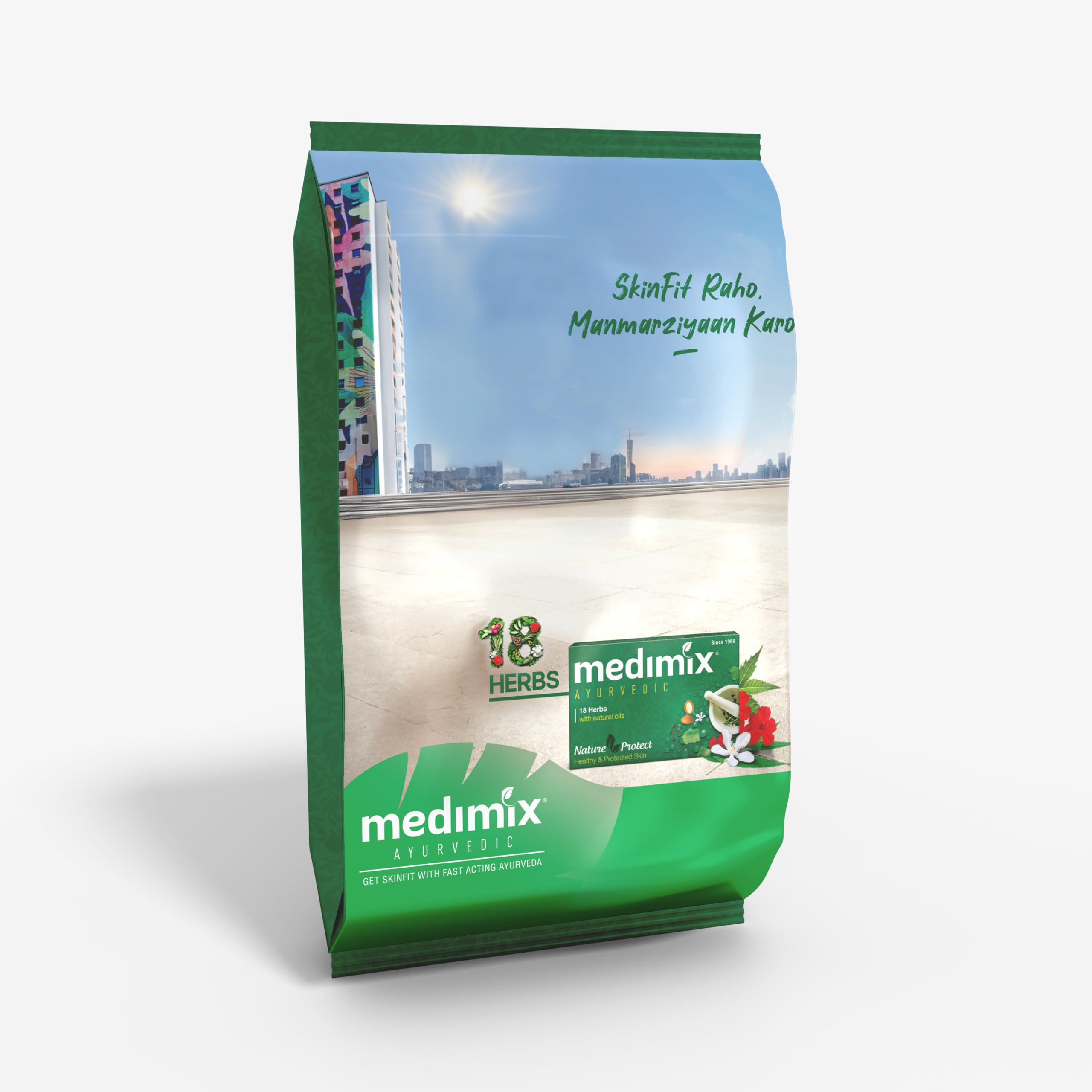Medimix Ayurvedic Classic 18 Herbs Bathing Soap 10 gms (Combo pack of 60) | Natural Oils For Healthy & Protected Skin | Shop Herbal | Natural | Paraben-free & Sulphate-free | 100% Vegan