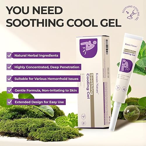 Miniatura 4 de Gel refrescante calmante para el cuidado de la piel anal, crema para hemorroides para picazón, hinchazón, ardor y alivio de molestias, tubo de 0.7