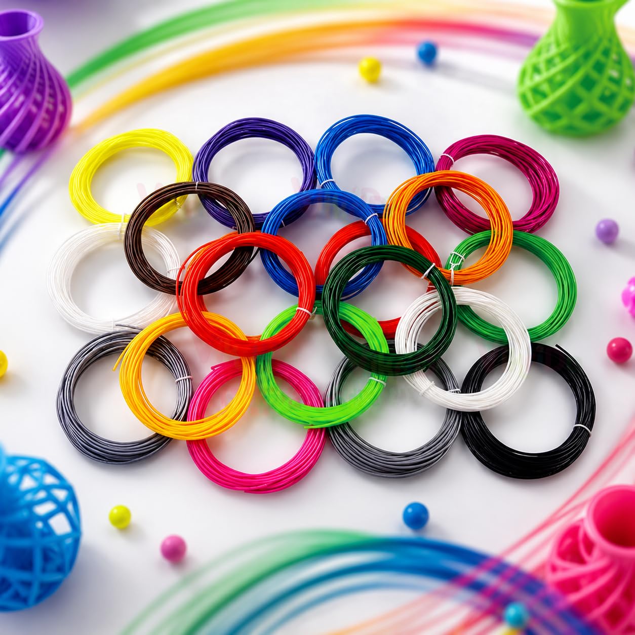 Vikrida 10 Pcs PLA Wires Filament Refills for 3D Printing Pen and 3D Printer | Best Gift for Kids and Adults | Creative Modelling, Arts & Craft and Education-picture-30