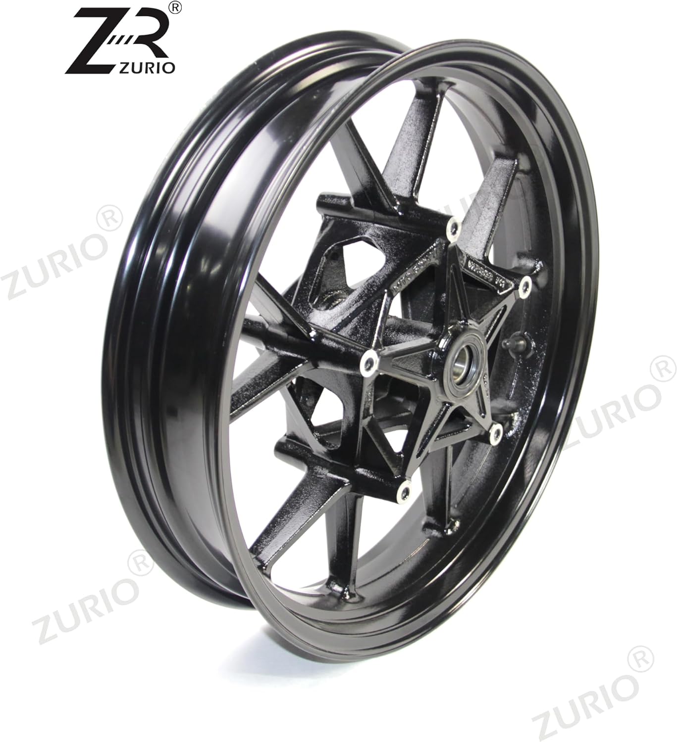 Gloss Black Front Wheel Rim Compatible with BMW S1000RR K46 2009-2018, S1000R K47 2014-2018, Motorcycle Replacement Accessories Parts