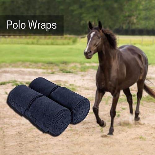 Miniatura 7 de ZELARMAN Juego de 4 envolturas de polo para piernas de caballo, bandas de forro polar para jinetes, equitación, entrenador de caballos