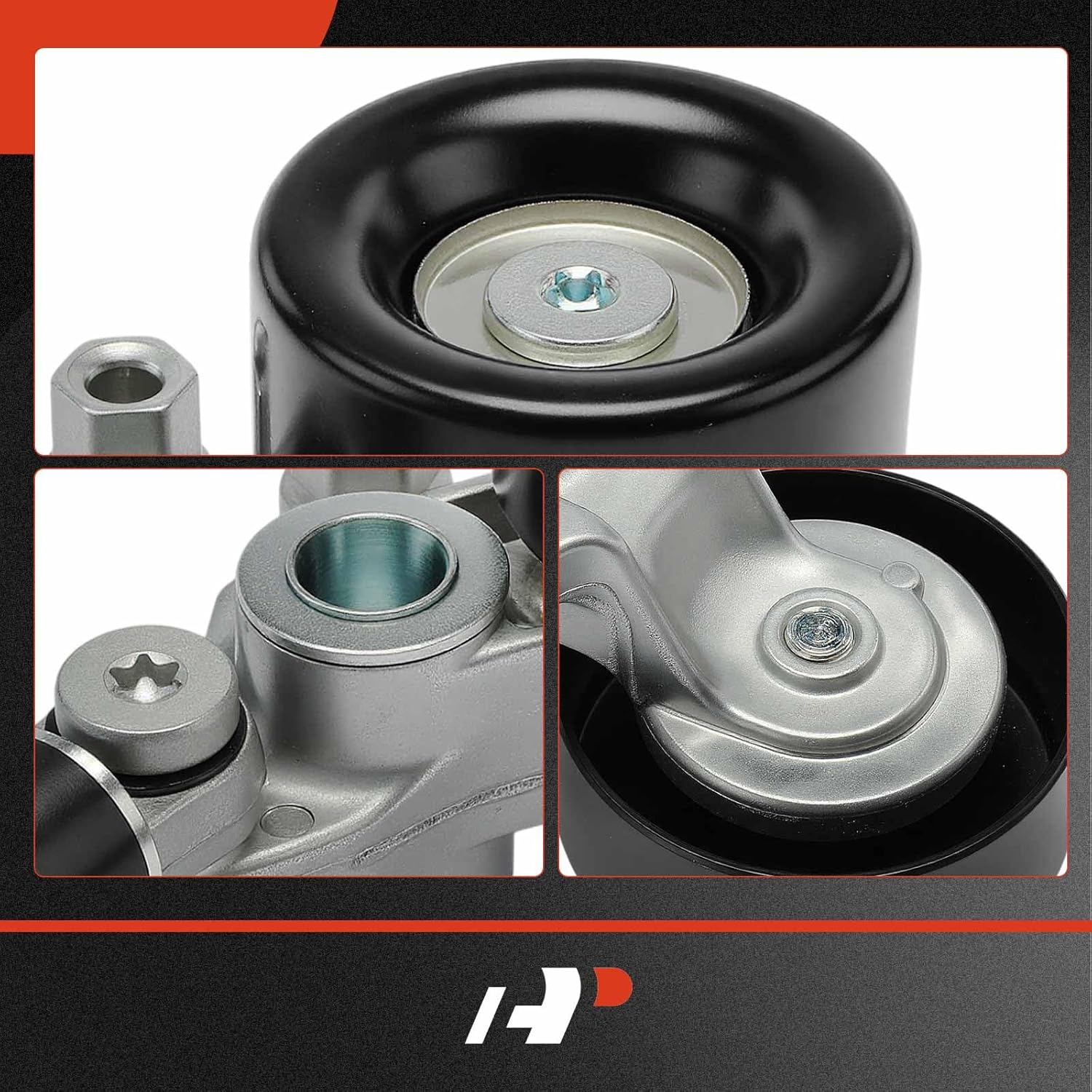 A-Premium Belt Tensioner Assembly with Pulley Compatible with Honda Accord 2013-2017, Crosstour 2013-2015, 3.5L & Acura MDX 2014-2016, RDX 2016-2018, TLX 2015-2020, RLX 2014-2020, 3.5L