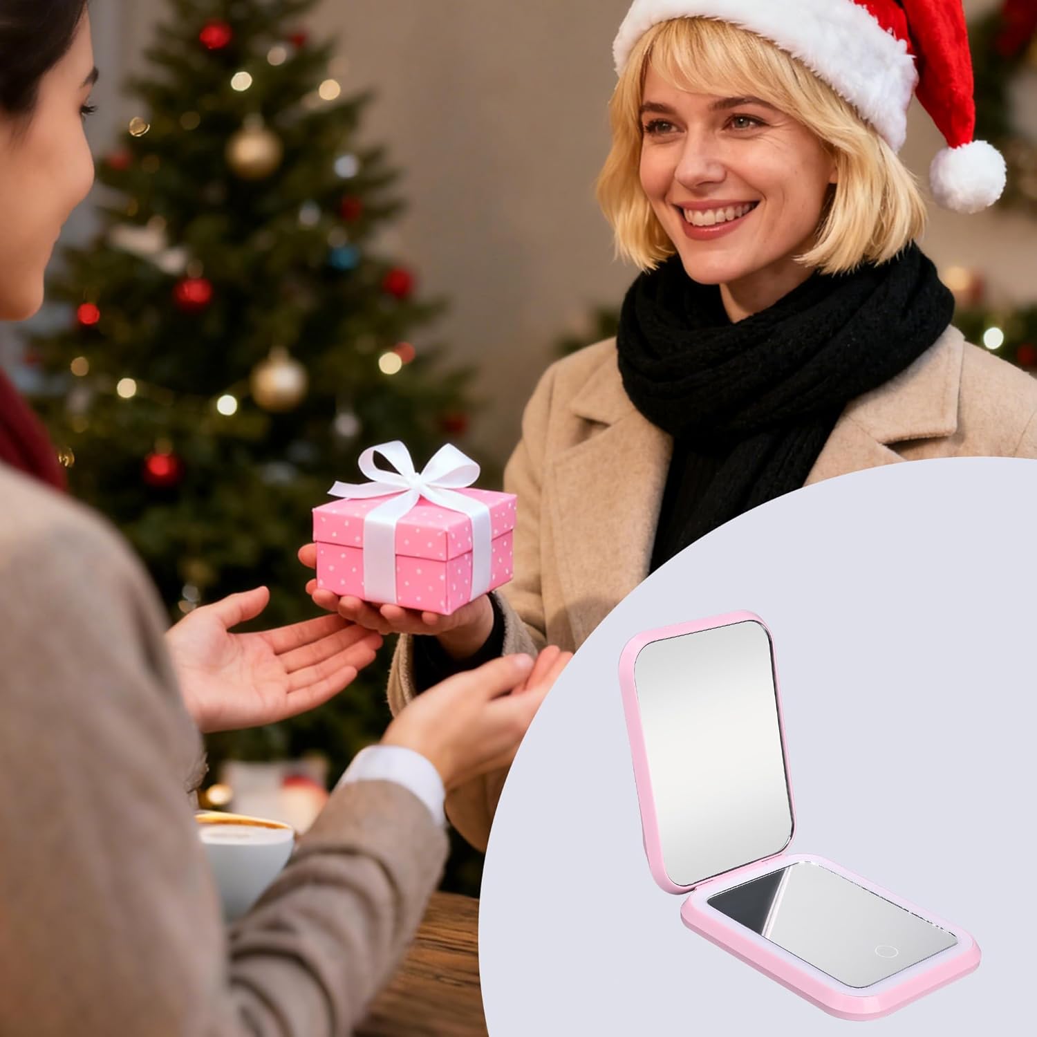 QUELIEN Lighted Compact Mirror, Rechargeable 1X/3X Magnifying Makeup Mirror Portable Natural Daylight Led Travel Makeup Mirror Small Dimmable Illuminated Mirror for Handbag - Image 10