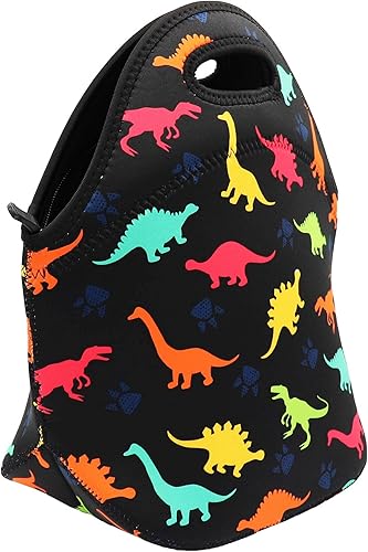 Miniatura 2 de Lonchera de neopreno para niños, lonchera aislada para mujeres, hombres, adultos, adolescentes, niños, niñas y niños pequeños (dinosaurio)